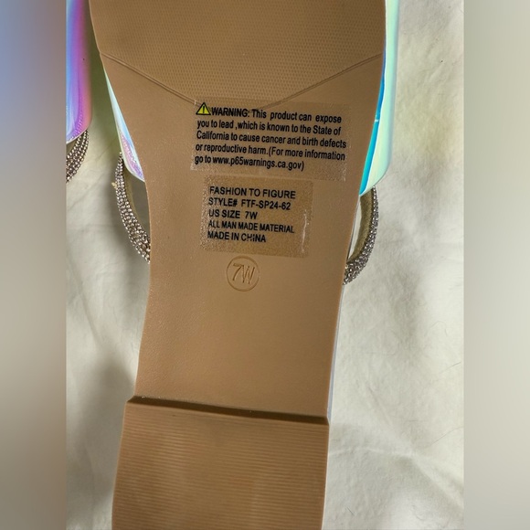 Fashion To Figure Sylvie Silver Holographic Iridescent Rhinestone Sandals 7 - Picture 16 of 16